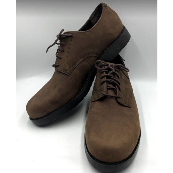 School Issue Men's Brown Leather Oxford Shoes - Picture 2 of 13